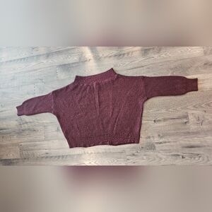 Women's Burgundy Sweater Fall Dark Academia Oversized Boxy Winter Holiday